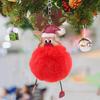 Christmas Deer Keychain Cute Reindeer Pom Pom Keyring Faux Fur Fluffy Plush Ball Charm for Handbag Backpack Purse Accessory