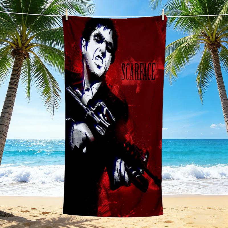 1Pc Scarface Power Violence Beach Towel Quick Dry Multiuse For Beach Pool Gym Yoga Home Travel Christmas Halloween Xmas Gift L1185
