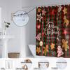 1 шт. Рождественская водонепроницаемая праздничная шторка для душа с принтом имбирного пряника, перегородка для ванны, приватность, несколько размеров, 12 крючков, простая установка