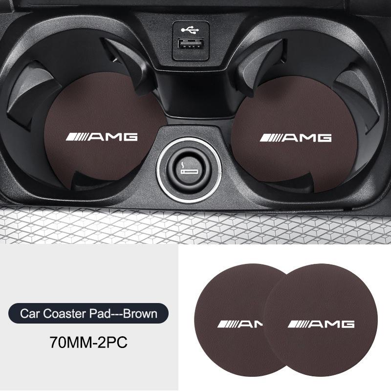 2PCS Car Water Cup Non Slip Pad Coaster Mat Interior Accessories for Mercedes Benz W166 W213 W246 W176 W177 W205 C260 C200 C300