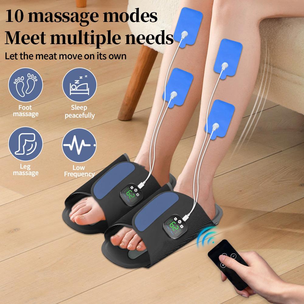 Professional TENS-EMS Foot Massager Machine for Relaxation, Shiatsu Acupoint Massage Pad with Pulse, Portable Home Use
