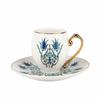 Coffret de tasses à expresso-moka - Karaca - İznik - Porcelaine - 4 pièces - 2 tasses et soucoupes