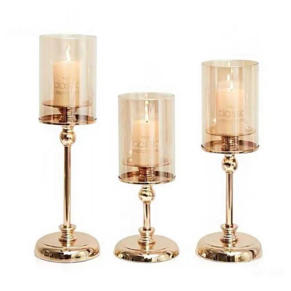 Luxury European Style Candlestick Detachable Nordic Glass Candle Stand Romantic Candle Cup Home