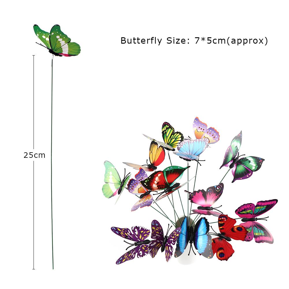Lawn Decor Garden Decoration Fake Butterflies Artificial Butterfly with Rods Simulation Color
