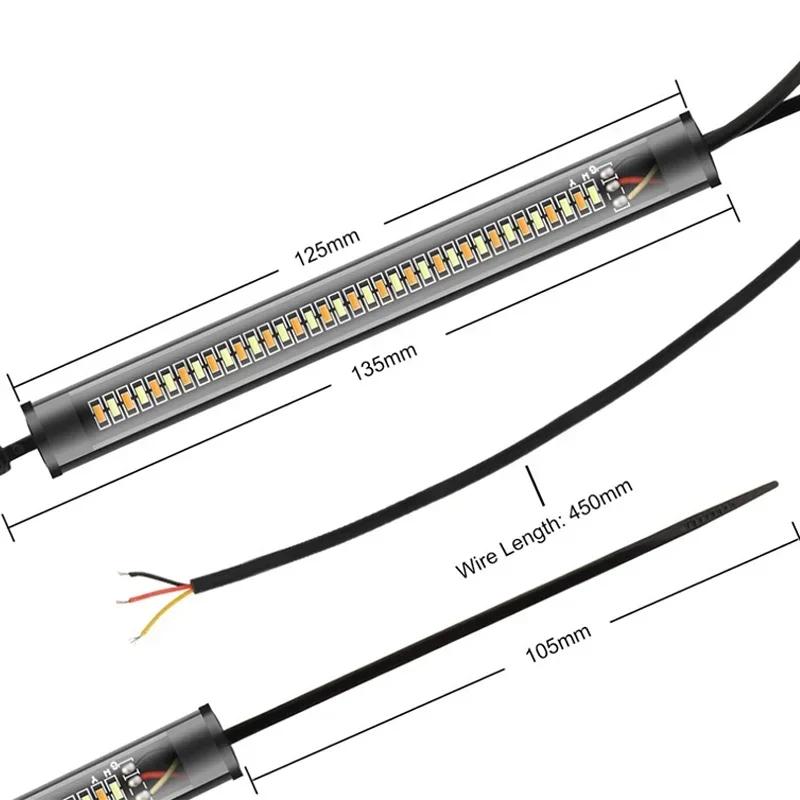 Auto 1/2Pcs 12V LED Ring Fork Strip Lamp Flashing Blinker Motorcycle Turn Signal Light & DRL Amber White Moto Flasher