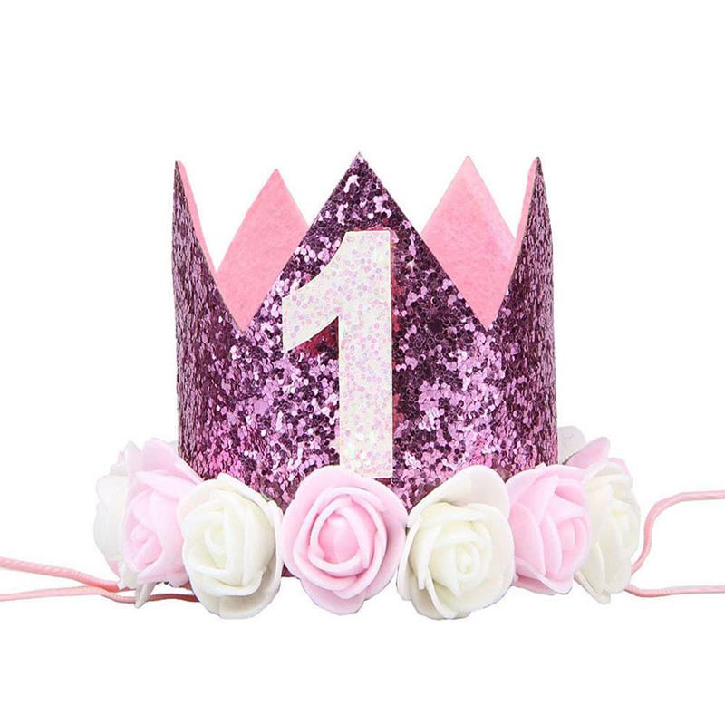 Головной убор на день рождения шляпа корона детский номер фото цветок вечеринка 1 шт день рождения ребенок корона выступление повязка на голову повязка на голову аксессуары