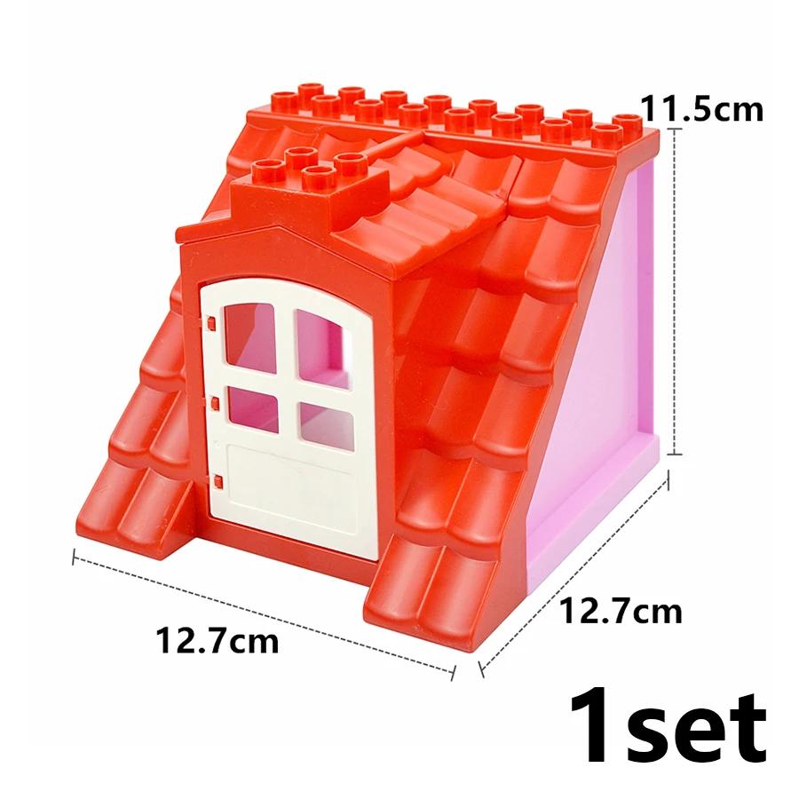 Big Building Blocks Playground Kid Toys Slide Ladder Stairs Swing Ladde Seesaw Balloon Horse Compatible Large Size Brick Duploes