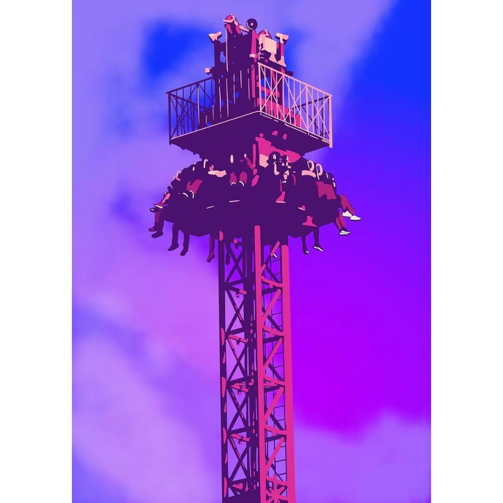 1pc frameless Modern Amusement Park Roller Coaster Abstract Poster Prints Canvas  Wall Art Pictures Home Living Room