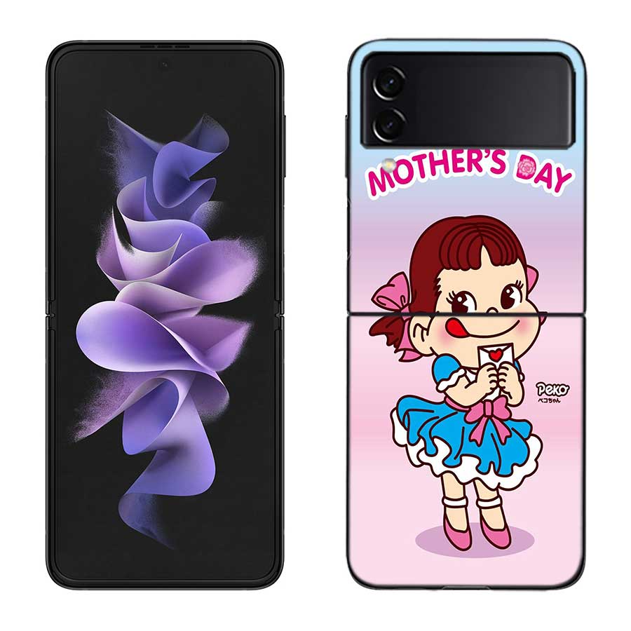 F-Fujiya M-Milky P-Peko C-chan Мультяшный Чехол для Телефона для Samsung Z Flip 7 6 5G Galaxy Z Flip 5 4 3 Черный Жесткий Чехол Роскошный ПК