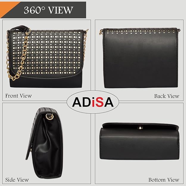 Женская сумка через плечо с лазерной резкой и золотой цепочкой