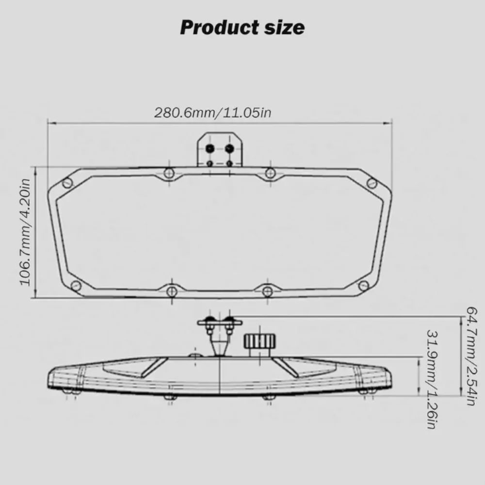 Stainless Steel Marine Rearview Mirror Anti Vibration Jet Ski Mirror Universal Boat Mirror Yacht