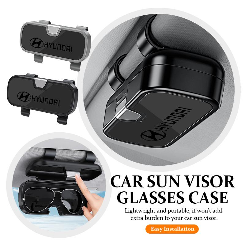 Car Glasses Sun Visor Glasses Holder Anti-Scratch Case Storage Box For Hyundai Genesis N-LINE I10 I20 I30 I40 IX20 IX35 Kona ZZ31