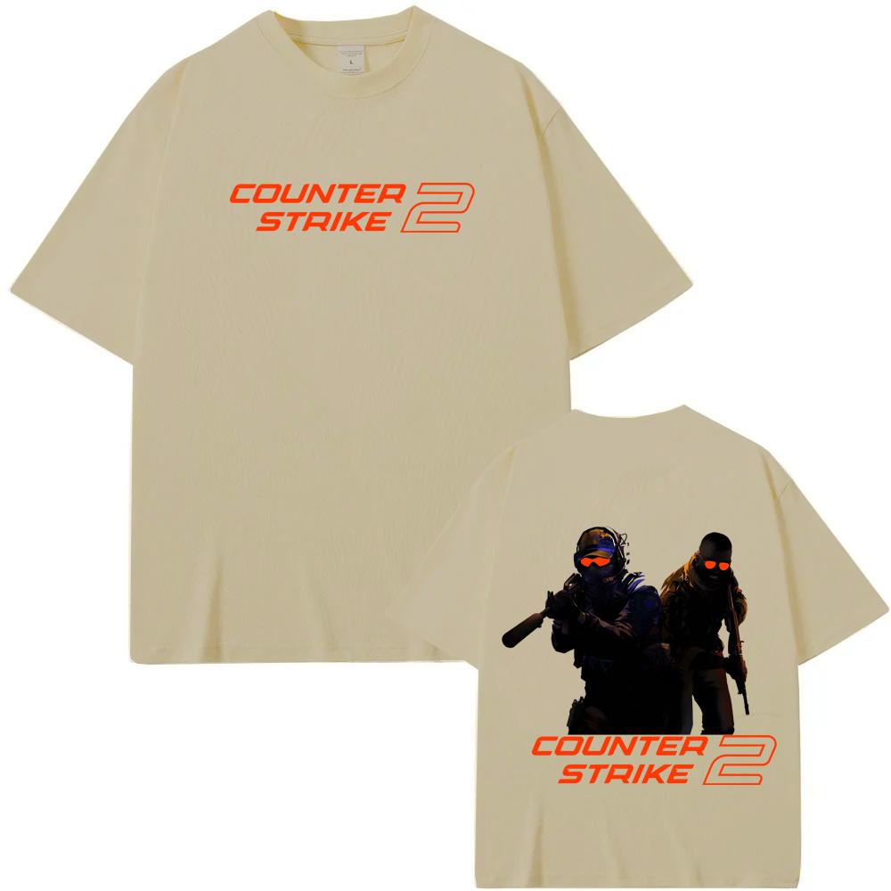 Футболка Counter Strike Высококачественная Графика Стрелялки Печать Летняя 100% Хлопок Оверсайз Модные Хлопковые Топы