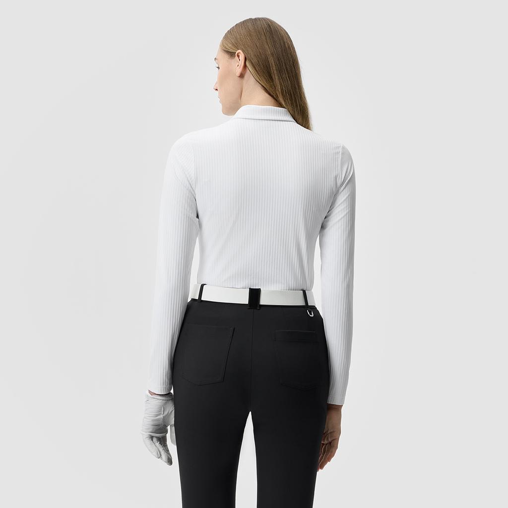 Fila Серия Гольф Простой Модный Универсальный Вязаный Поло с Длинным Рукавом Женские топы Нефритово-Белый A11W515207F-WT