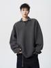 Унисекс Высококачественный Вязаный Кардиган с Воротником Поло - Весенний Ленивый Стиль, Однотонный, Универсальный Американский BF Топ.