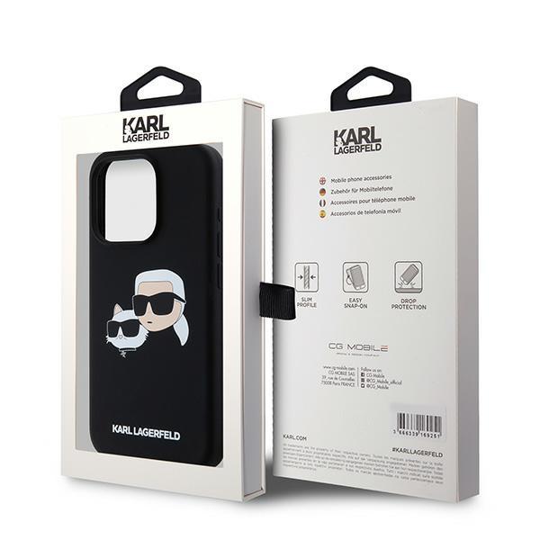 Karl Lagerfeld Klhmp15Lskchpplk Iphone 15 Pro 6.1 Czarny/Black Hardcase Silicone Karl & Choupette Magsafe
