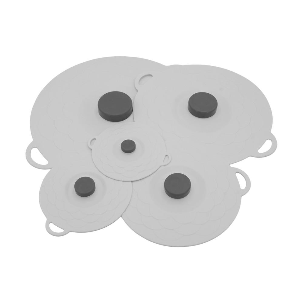 5Pcs Sealed Food Fresh Cover Anti-spill Tableware Pot Lid Universal Fresh Keeping Cover  Plates