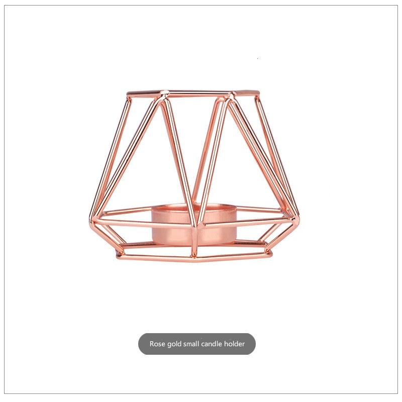 Роскошный подсвечник в скандинавском стиле, золотой железный подсвечник, розовое золото, европейский романтический подсвечник, украшение стола