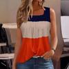 HNXC Женская мода повседневные летние блузки и рубашки без рукавов с квадратным воротником