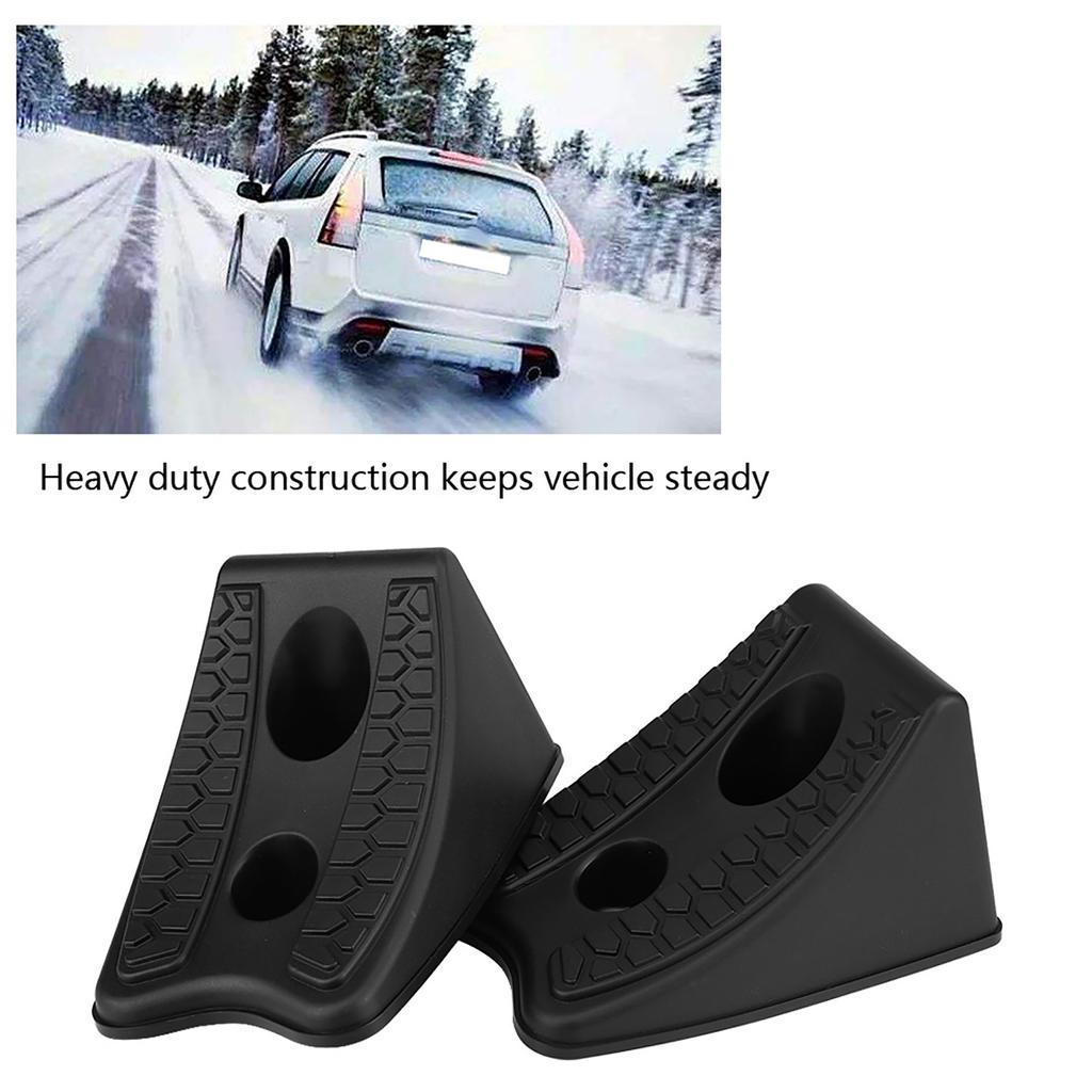 2pcs Car Antislip Block Plastic Car Tyre Slip Stopper Wheel Alignment Block