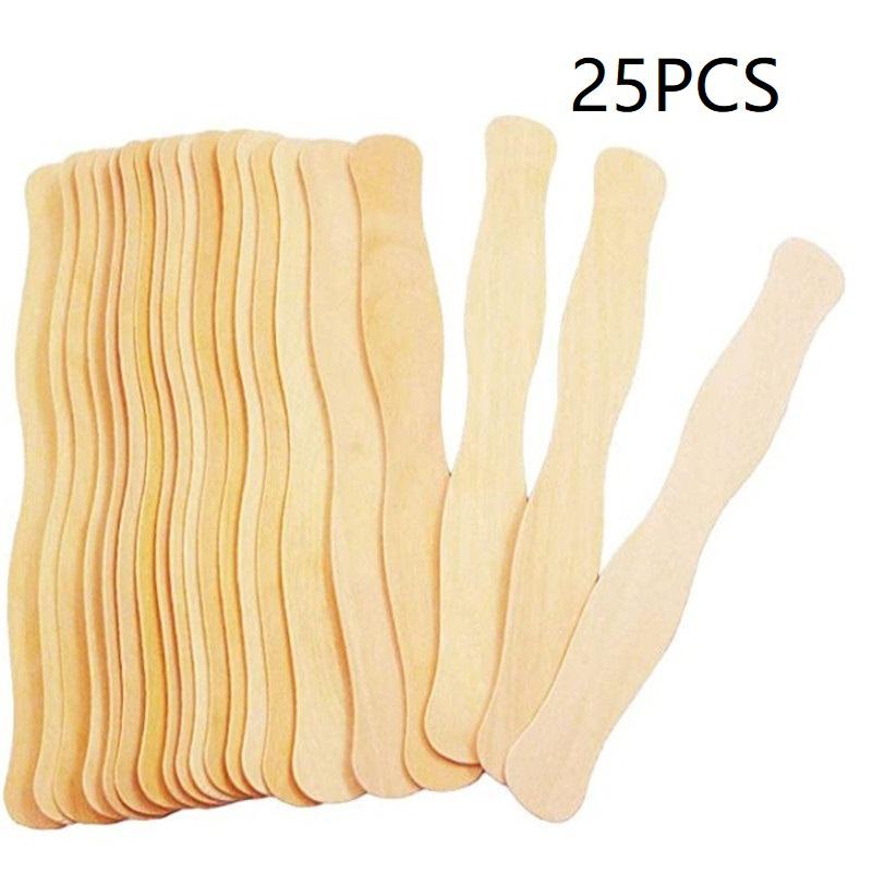 Wooden Popsicle Craft Sticks and Paddle Spoons for DIY Ice Cream Making Crafts Party Kitchen Use 25/50/100PCS
