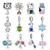 925 Silver Robot Charms Pendant sea turtle Moon Bead Fit Bracelet For Women DIY Fashion Jewelry Elegant Gift