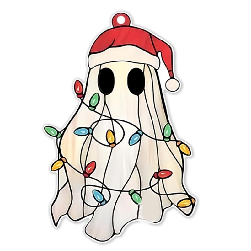 Мультяшные Хэллоуинские Призрачные 2D Плоские Акриловые Настенные Декорации Свет Подвесной Ремесленный Орнамент Для Дома Офиса Школьного Украшения