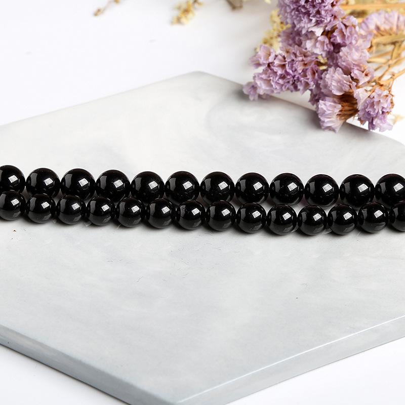 Бусины Jingde Black Tourmaline для браслетов своими руками
