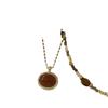 Niche Retro Tiger'S Eye Stone Beaded Stacked Necklace Female Maillard Unique Personality Fashion Versatile Neck Chain Sweater Chain
