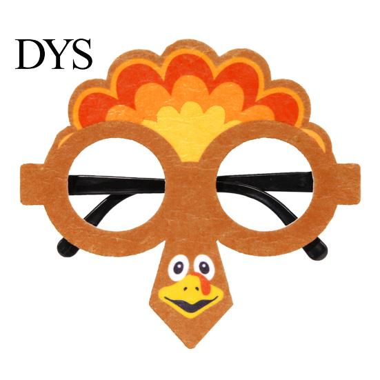 Cute Thanksgiving Gift for Parties Turkey Glasses, Funny Harvest Party Eyewear Kids Festive Orange Holiday Decorations Adults, Felt Pumpkin