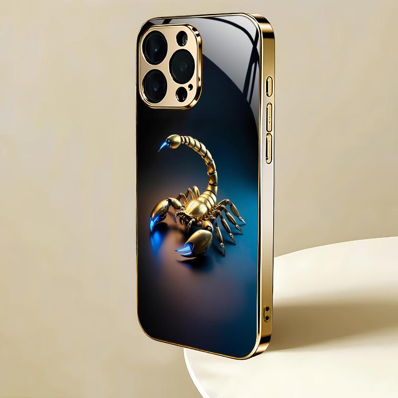 Закаленное стекло для телефона с узором «Скорпион», подходит для iPhone 17 16 15 14 13 12 11 Pro Max Plus, защита от падений и ударов