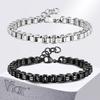 Vnox 5.3mm Round Box Chain Bracelets for Men Boys, Adjustable Stainless Steel Rolo Links Wristband, Simple Metal Jewelry