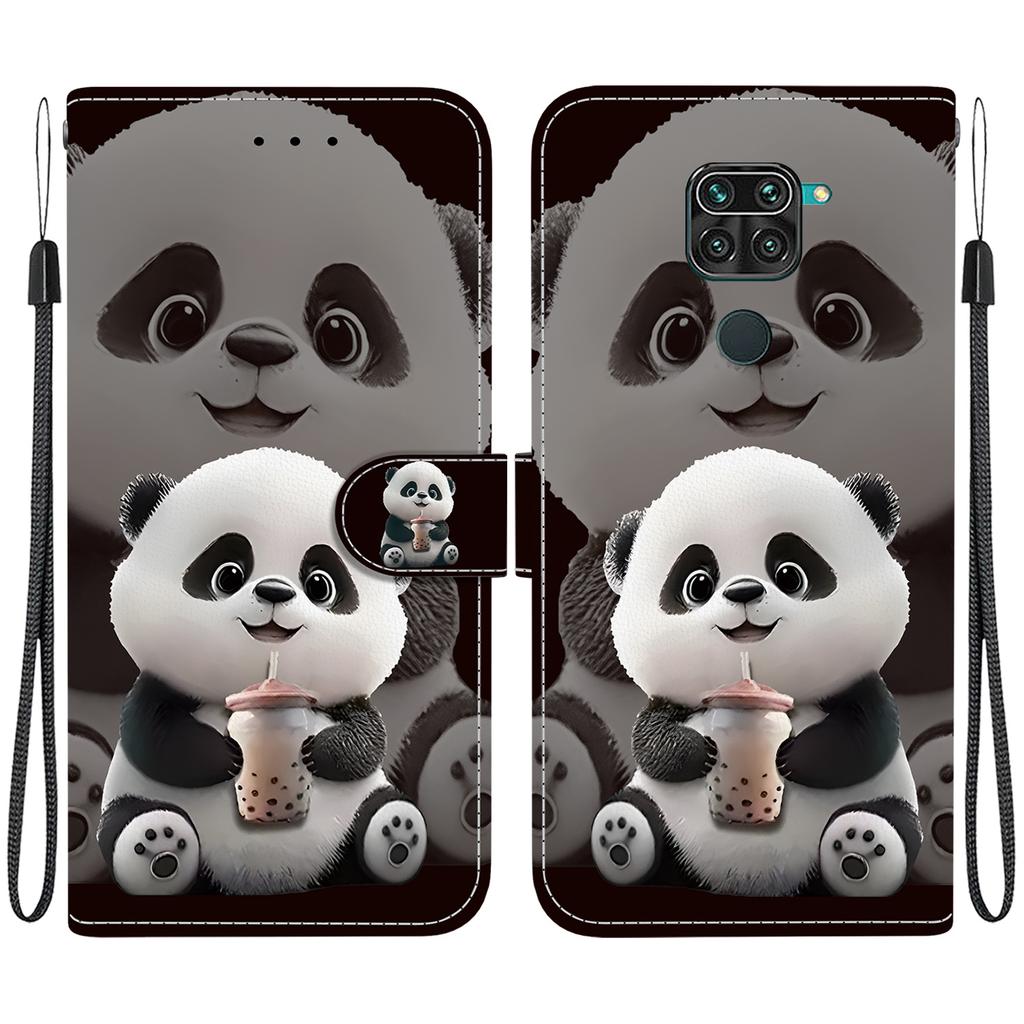 Чехол-книжка из искусственной кожи ручной работы для Xiaomi Redmi 10X 4G/ Redmi Note 9 (4G) Противоскользящий ударопрочный чехол с ремешком на запястье и дизайнами в виде сердец/роз и кошек