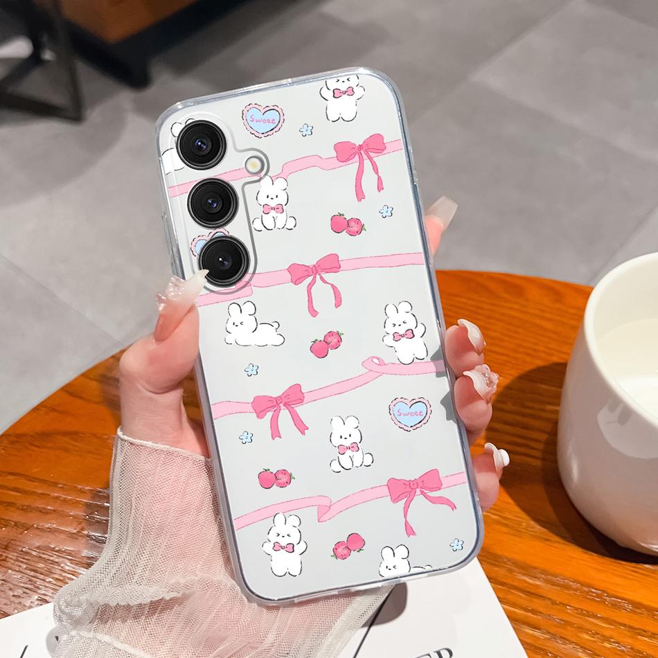 Чехол для Samsung Galaxy S25 FE Plus Ultra Прозрачный с рисунком цветов Задняя крышка для Samsung S 25 Ultra Мягкие противоударные чехлы для телефона