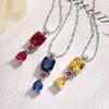Ювелирное ожерелье Медная цепочка Двухцветный драгоценный камень Цепочка на ключицу Чувство дизайна Женская партия