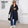 PINK CHIC женское весеннее тонкое хлопковое длинное стеганое пальто с подкладкой, женская теплая парка с поясом S3028