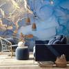Art Wallpaper Mural Marble Wall Mural Abstract Wallpaper Blue Wall Mural Living Room Bedroom Wallpaper