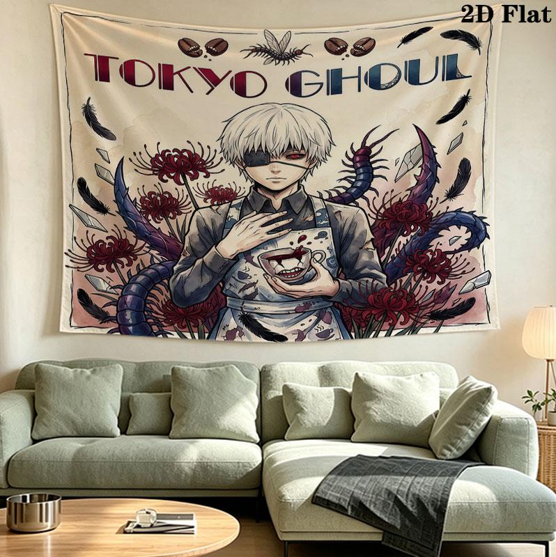 Tokyo Ghoul Veggvev Estetisk Vegghengende Trykt Stoffteppe Dekorative Vevde Tepper For Soverom Stue Hjemmeinnredning