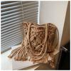 Корейский шик ретро плетеная женская сумка бохо стиль сумка с кисточками дорожная сумка для отпуска пляжная сумка большой вместимости