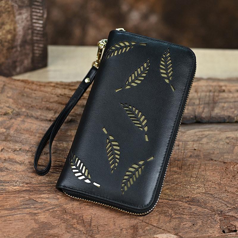 Перья Натуральная кожа сумки для женщин дамы молния телефон сумки модный кошелек держатель для карт кошельки GZW