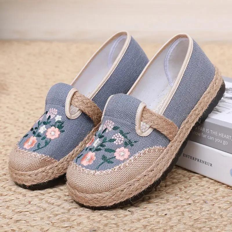 Повседневные льняные слипоны для женщин Y2k мода 39 Дизайнерская роскошная эстетика для ходьбы Новинка 2025 Скидки Женская обувь Распродажа