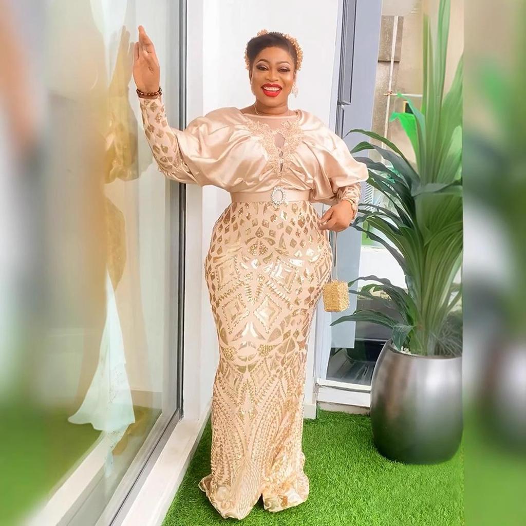 Элегантное вечернее платье с пайетками большого размера для женщин