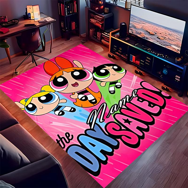 Custom personalization The Powerpuff Girls Print Area Rug - Soft, Washable Non-Slip Indoor Mat,Living Room,Home&Office Decorative Rug