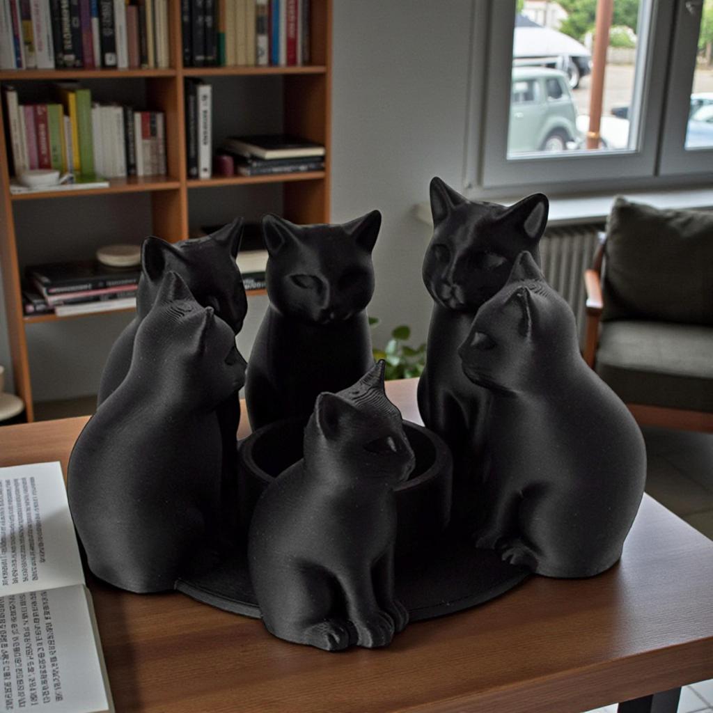3D Подсвечник-Основа в виде Кошки - Идеально для Атмосферы Обеденного Стола в День Святого Валентина (Свечи не включены)