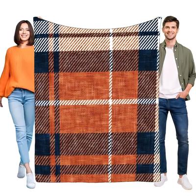Cozy Plaid Blanket Soft Fleece Throw Decorative Lightweight for Couch and Bed Perfect Gift for Home Decor and Warmth In Autumn a