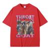 Funny Throat Goat Graphic Print Tshirt Male Fashion Oversized Streetwear Unisex Women Casual High Quality Pure Cotton Short Sleeve