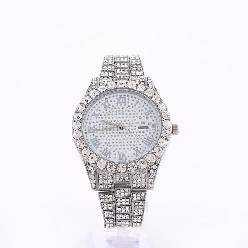 Hip Hop Luxury Watch Bling Iced Out Full Diamond Quart Watches for Men and Women ACCESSORIES