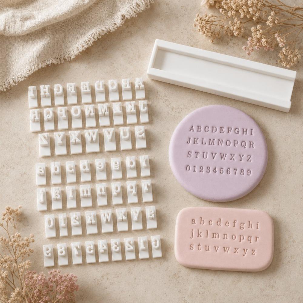 Handmade Pottery Alphabet Stamping Tool with 10 Number Upper Lower Case Clay Stamp Studio Work