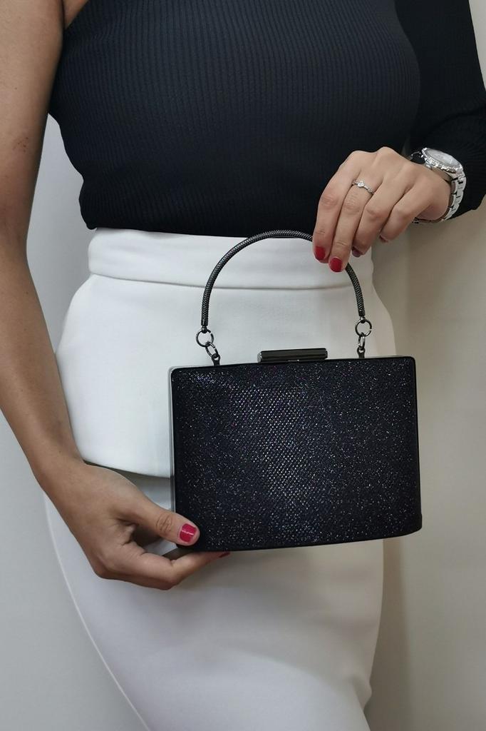 Women's Stylish and Useful Evening Dress Bag Fabric Black Women's Evening Dress Bag