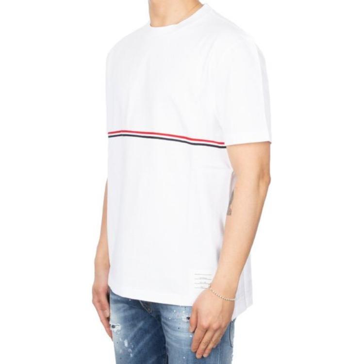 THOM BROWNE Rwb Striped Crewneck T Shirt Unisex MJS221A-J0058-100